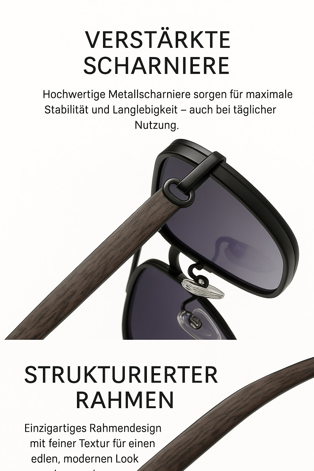 AuraWave™ – Luxuriöse Sonnenbrille mit Goldrahmen & Holzoptik